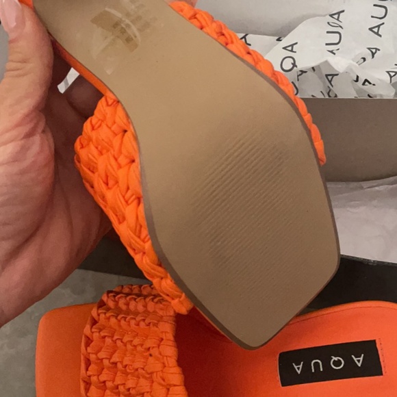 AQUA NEON ORANGE WEAVED HEEL / BRAND NEW NEVER WORN - Picture 3 of 5